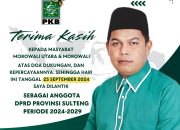 Dilantik jadi Anggota DPRD Sulteng, Safri: Terima Kasih Masyarakat Morowali dan Morowali Utara