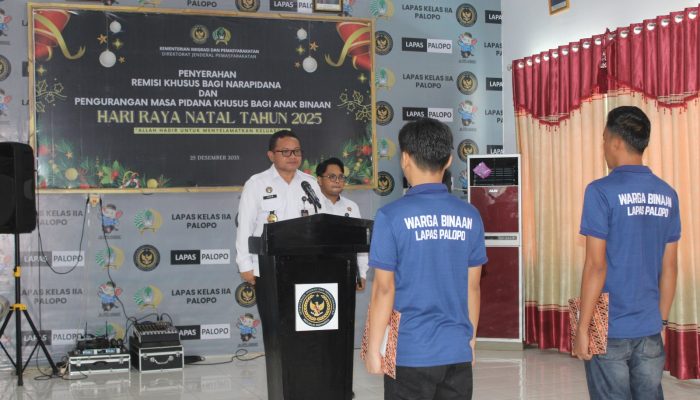 Natal 2025, 44 WBP Lapas Palopo Terima Remisi,17 Napi Kasus Narkoba