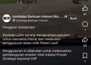 Akun LBH Makassar Diduga Sebar Berita Hoaks, Sebut Pemkab Lutim Gusur Paksa Petani Laoli