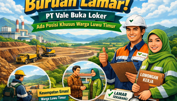 Buruan Lamar! PT Vale Buka Loker, Ada Posisi Khusus Warga Luwu Timur