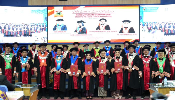 Rektor Unhas Kukuhkan 4 Guru Besar Siap Perluas Kontribusi Hingga Tingkat Global