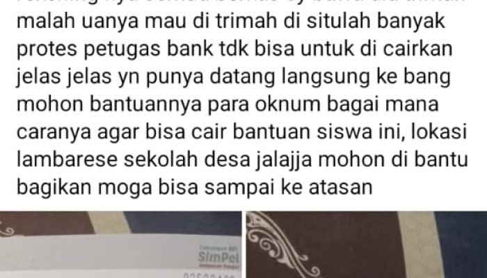Keluhan Pencairan Bantuan Siswa Muncul di Facebook, Pengunggah Unggah Buku Rekening BRI
