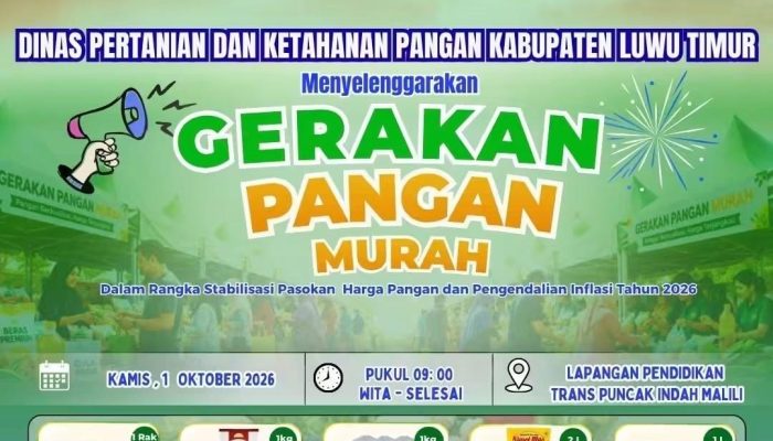 Stabilisasi Harga Pangan, Gerakan Pangan Murah Hadir di Lapangan Pendidikan Trans Puncak Indah Malili