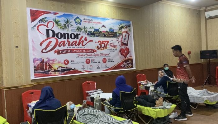 Peringati HUT Sulsel ke-357, RSUD Lanto Daeng Pasewang Jeneponto Gelar Bakti Sosial Kesehatan dan Donor Darah