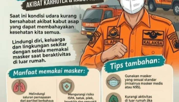 Akibat Karhutla dan Kabut Asap, BPBD Luwu Timur Imbau Masyarakat Wajib Gunakan Masker