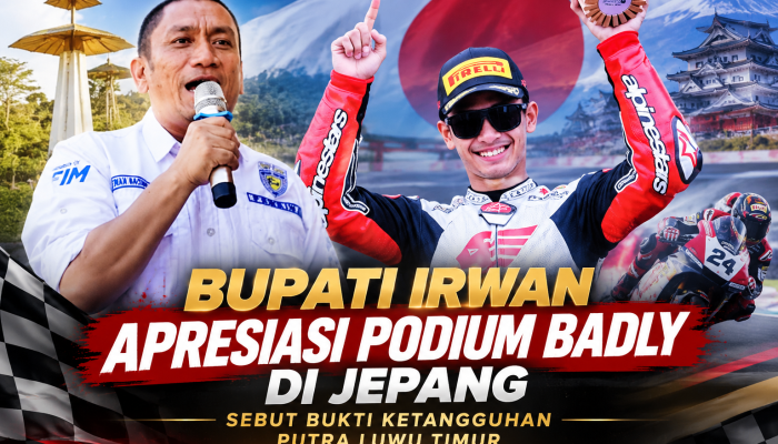 Bupati Irwan Apresiasi Podium Badly di Jepang, Sebut Bukti Ketangguhan Putra Luwu Timur